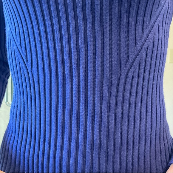 Cowl Neck Sweater, blue, soft, stretchy for multi size fit, w/ sunscreen, Sz S - Picture 7 of 8